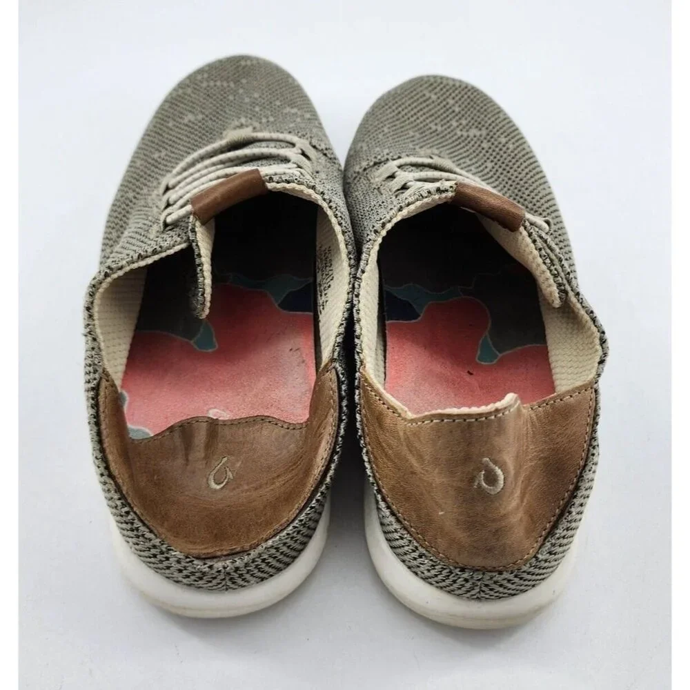 OluKai‎ Women's Hale'iwa LiHa'a Slip on Sneakers Shoes Mesh Gray/Beige Size 9